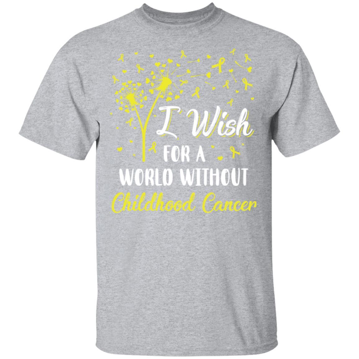 I Wish For A World Without Childhood Cancer Awareness-T-Shirt & Hoodie-Classic T-Shirt-Sport Grey