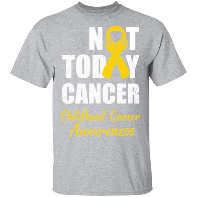 Support Childhood Cancer Awareness Gold Ribbon Not Today-T-Shirt & Hoodie-Classic T-Shirt-Sport Grey