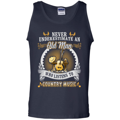 An Old Man Listen To Country Music-T-Shirt & Hoodie-Unisex Tank-Navy