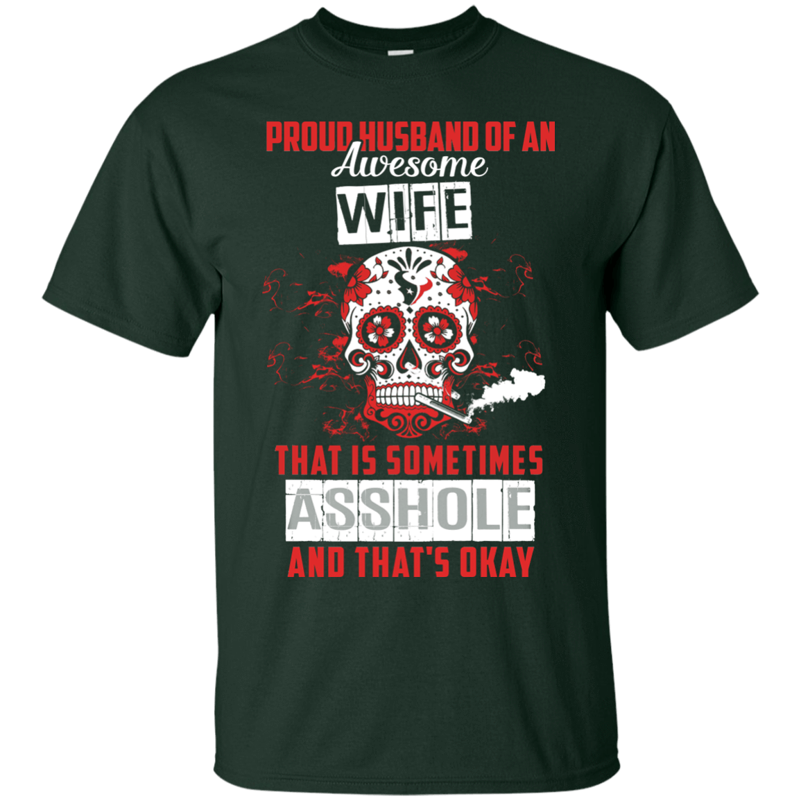 Proud Husband Of An Awesome Wife-T-Shirt & Hoodie-Classic T-Shirt-Forest Green