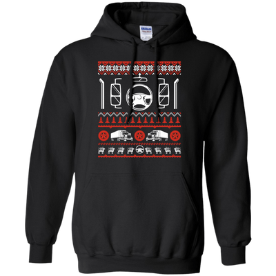 Trucker Christmas Sweater-T-Shirt & Hoodie-Pullover Hoodie-Black