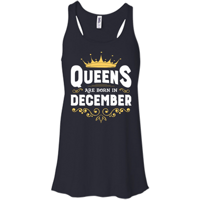 Queens Are Born In December-T-Shirt & Hoodie-Women's Flowy Racerback Tank-Midnight