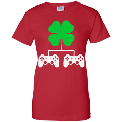 Video Game Clover Controller Gamer St Patrick's Day-T-Shirt & Hoodie-Women's T-Shirt-Red