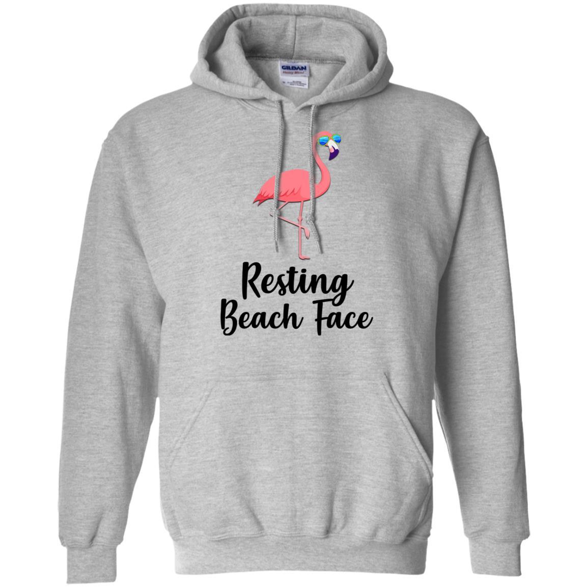 Resting Beach Face Flamingo Summer With Sunglasses-T-Shirt & Tank Top-Pullover Hoodie-Sport Grey