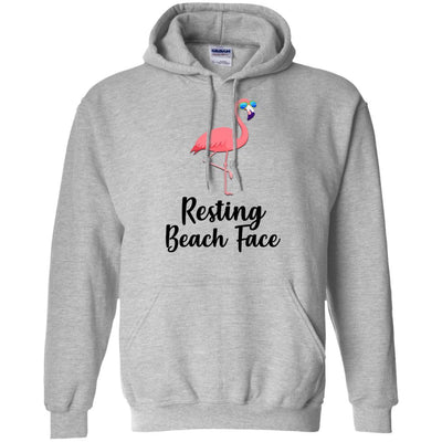 Resting Beach Face Flamingo Summer With Sunglasses-T-Shirt & Tank Top-Pullover Hoodie-Sport Grey