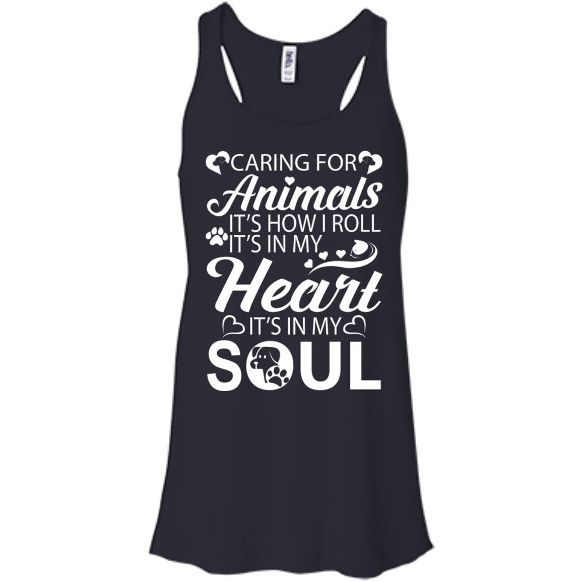 Caring For Animals Light-T-Shirt & Hoodie-Women's Flowy Racerback Tank-Midnight