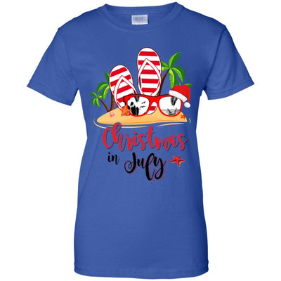 Flip Flop Sunglasses Christmas In July Summer Beach Vacation-T-Shirt & Tank Top-Women's T-Shirt-Royal