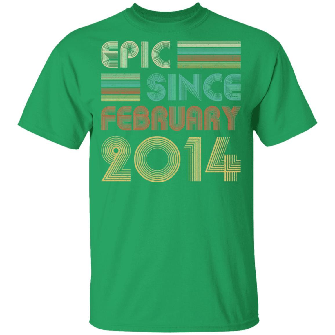 Epic Since February 2014 Vintage 7th Birthday Gifts Youth-Youth Shirt-Youth T-Shirt-Irish Green