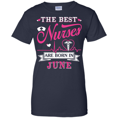 The Best Nurses Are Born In June-T-Shirt & Hoodie-Women's T-Shirt-Navy