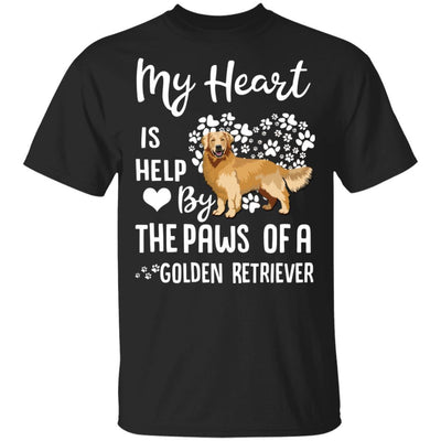 My Heart Is Held By The Paws Of A Golden Retriever Lover-T-Shirt & Hoodie-Classic T-Shirt-Black