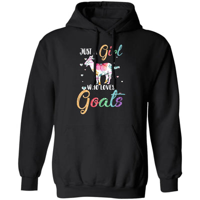 Just A Girl Who Loves Goats Cute Goat Lover-T-Shirt & Hoodie-Pullover Hoodie-Black