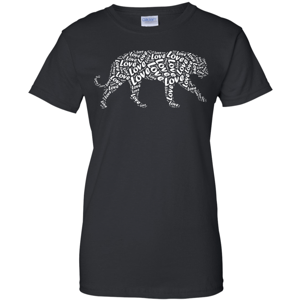 I Love Tiger T-Shirt Word Graphic Tee-T-Shirt & Hoodie-Women's T-Shirt-Black