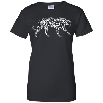 I Love Tiger T-Shirt Word Graphic Tee-T-Shirt & Hoodie-Women's T-Shirt-Black