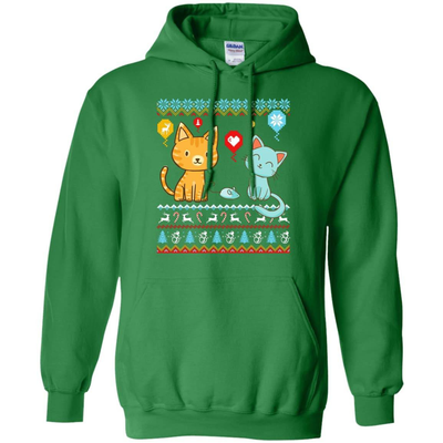Halo Halo Christmas Cat Lover-T-Shirt & Hoodie-Pullover Hoodie-Irish Green