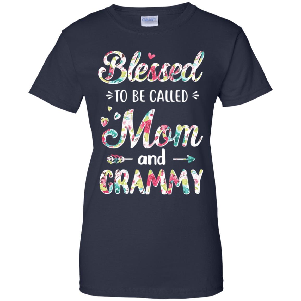 Mothers Day Gifts Blessed To Be Called Mom And Grammy-T-Shirt & Hoodie-Women's T-Shirt-Navy