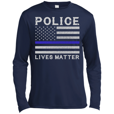 Police Lives Matter-T-Shirt & Hoodie-Long Sleeve T-Shirt-Navy