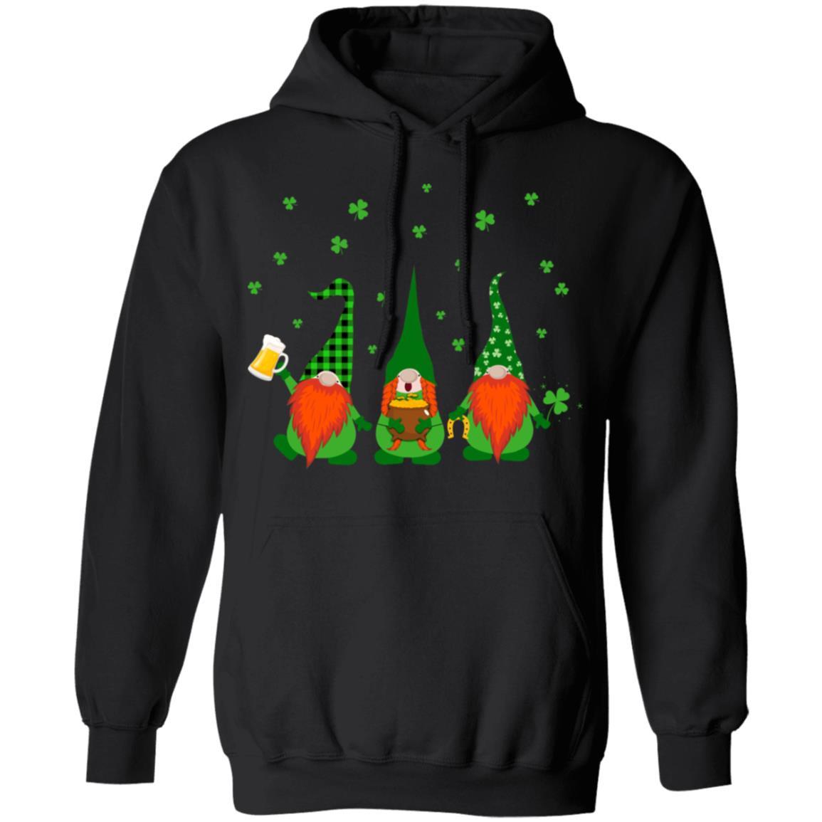 Gnomes Buffalo Plaid St Patrick's Day Beer Drinking Gift-T-Shirt & Hoodie-Pullover Hoodie-Black