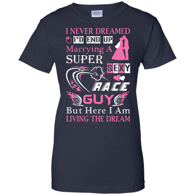 Marrying To A Super Sexy Race Guy-T-Shirt & Hoodie-Women's T-Shirt-Navy