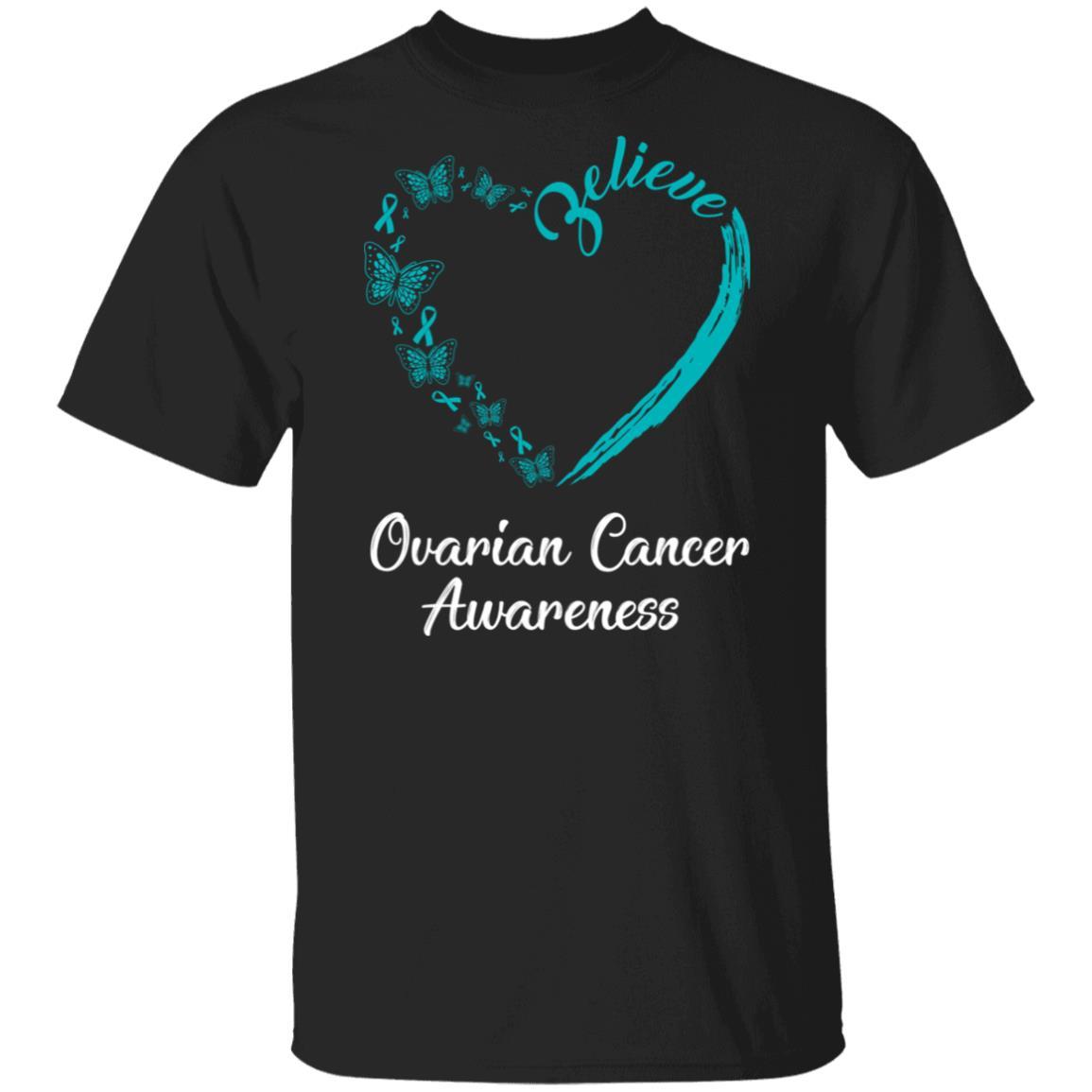 Butterfly Believe Ovarian Cancer Awareness Ribbon Gifts
