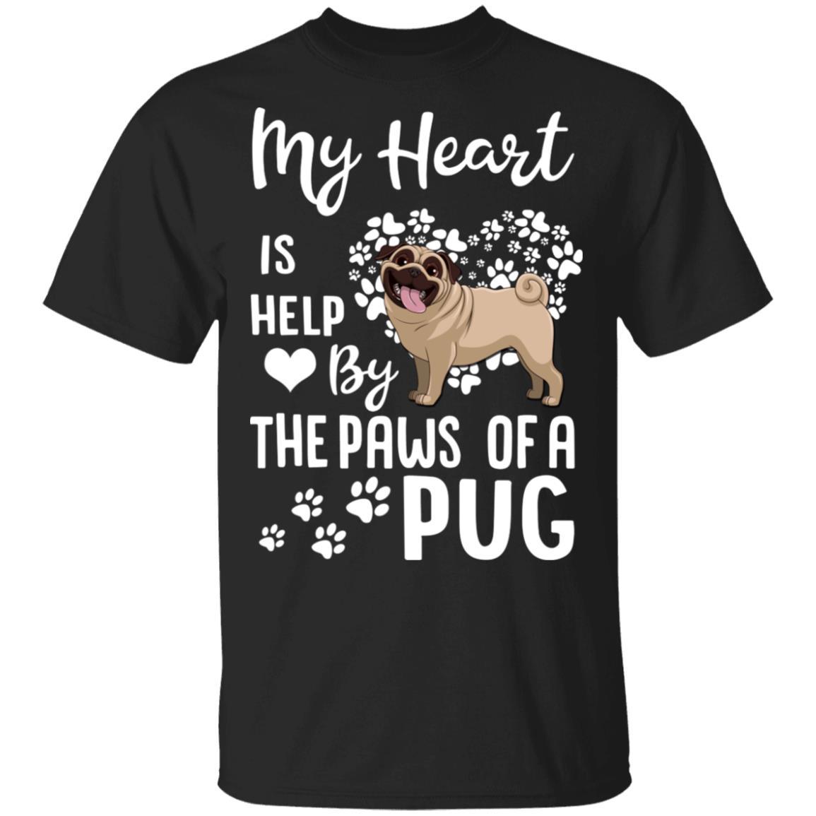 My Heart Is Held By The Paws Of A Pug Lover-T-Shirt & Hoodie-Classic T-Shirt-Black
