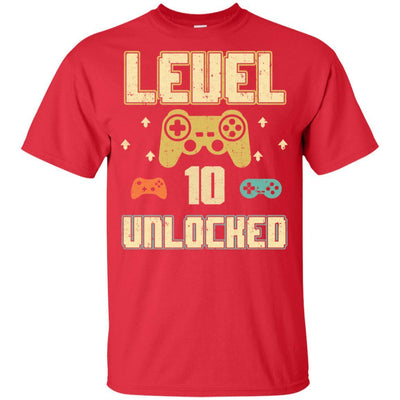 Level 10 Unlocked Video Gamer 10th Birthday Gift Youth-Youth Shirt-Youth T-Shirt-Red