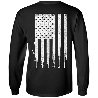 Rifle American Gun Flag-T-Shirt & Hoodie-Long Sleeve T-Shirt-Black