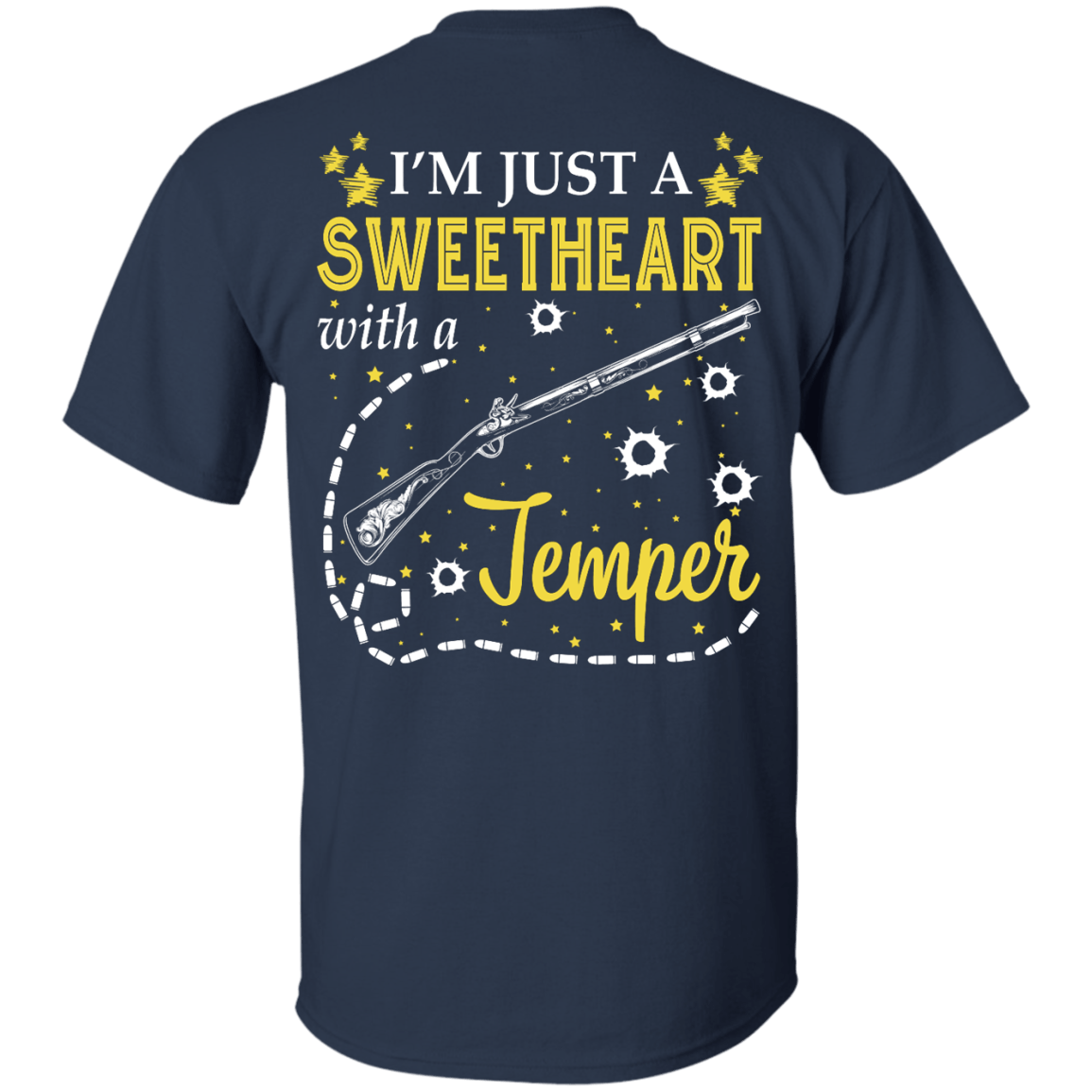 I'm Just A Sweetheart With A Temper-T-Shirt & Tank Top-Classic T-Shirt-Navy