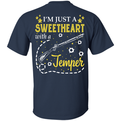 I'm Just A Sweetheart With A Temper-T-Shirt & Tank Top-Classic T-Shirt-Navy
