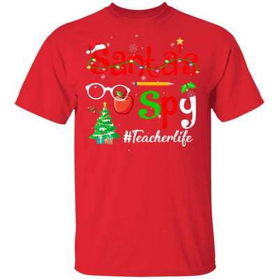 Christmas Teachers Teach Santa's Spy Teacher Life-T-Shirt & Sweatshirt-Classic T-Shirt-Red