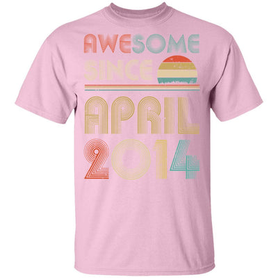 Awesome Since April 2014 Vintage 7th Birthday Gifts Youth-Youth Shirt-Youth T-Shirt-Light Pink