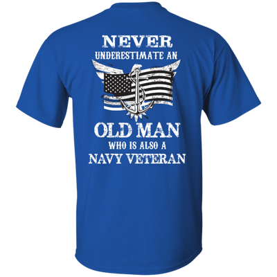 Never Underestimate A Navy Veteran-T-Shirt & Hoodie-Classic T-Shirt-Royal