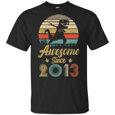 Awesome Since 2013 8th Years Old Dinosaur Birthday Gift Youth-Youth Shirt-Youth T-Shirt-Black