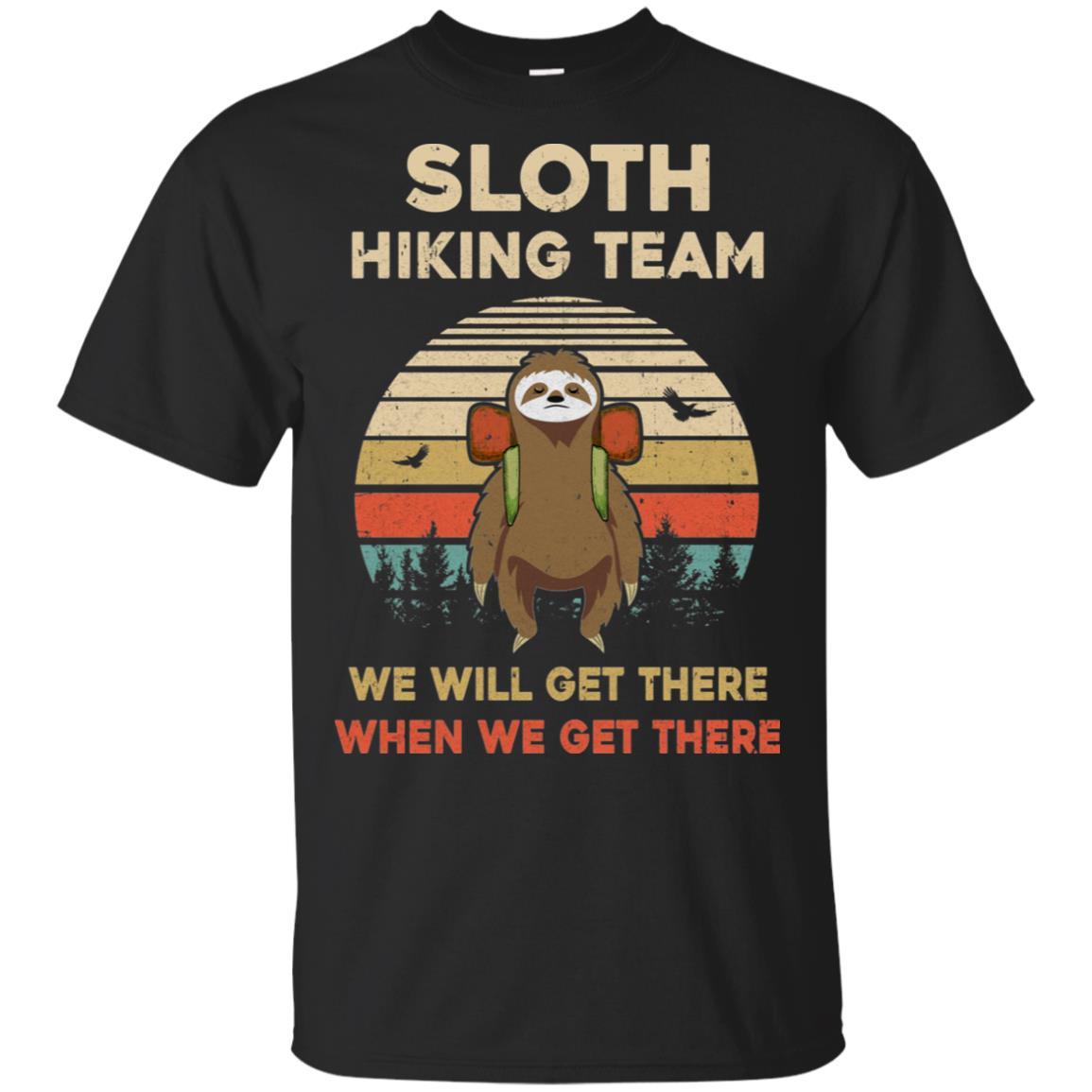 Vintage Funny Sloth Hiking Team We Will Get There-T-Shirt & Hoodie-Classic T-Shirt-Black
