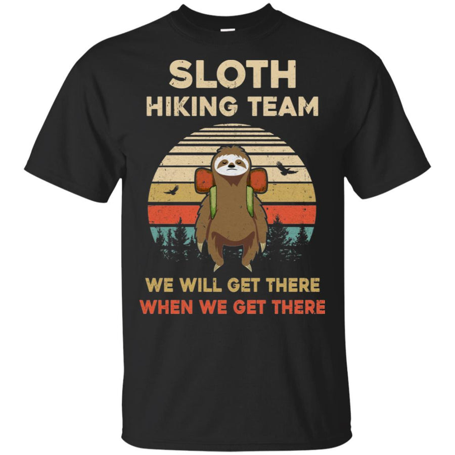 Vintage Funny Sloth Hiking Team We Will Get There-T-Shirt & Hoodie-Classic T-Shirt-Black