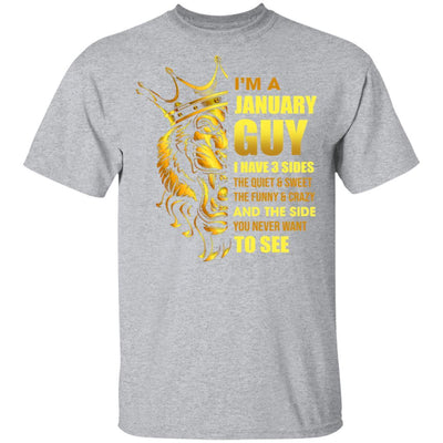I'm A January Guy I Have 3 Sides Birthday Gift-T-Shirt & Hoodie-Classic T-Shirt-Sport Grey
