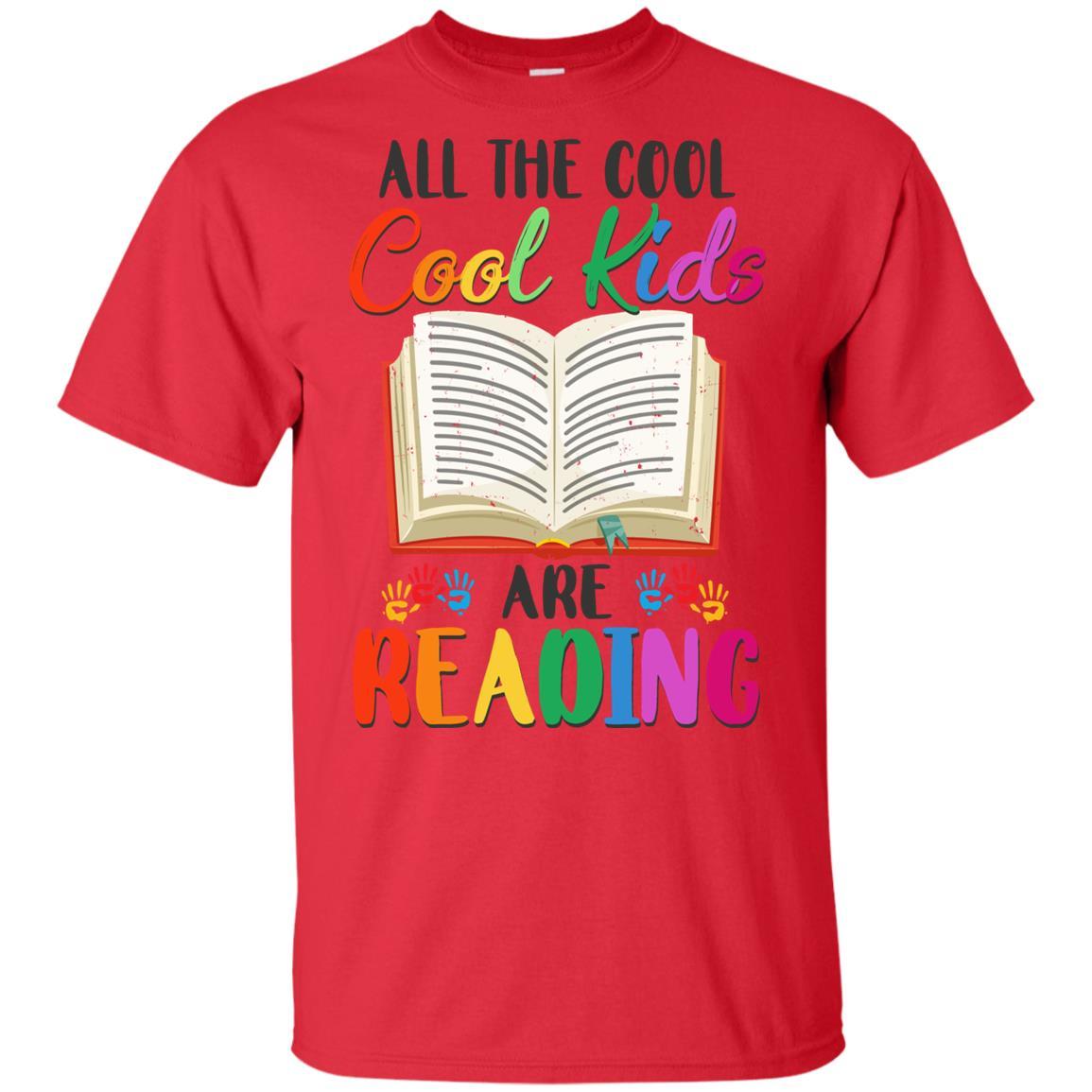 All The Cool Kids Are Reading Book Lover Gifts Youth-Youth Shirt-Youth T-Shirt-Red