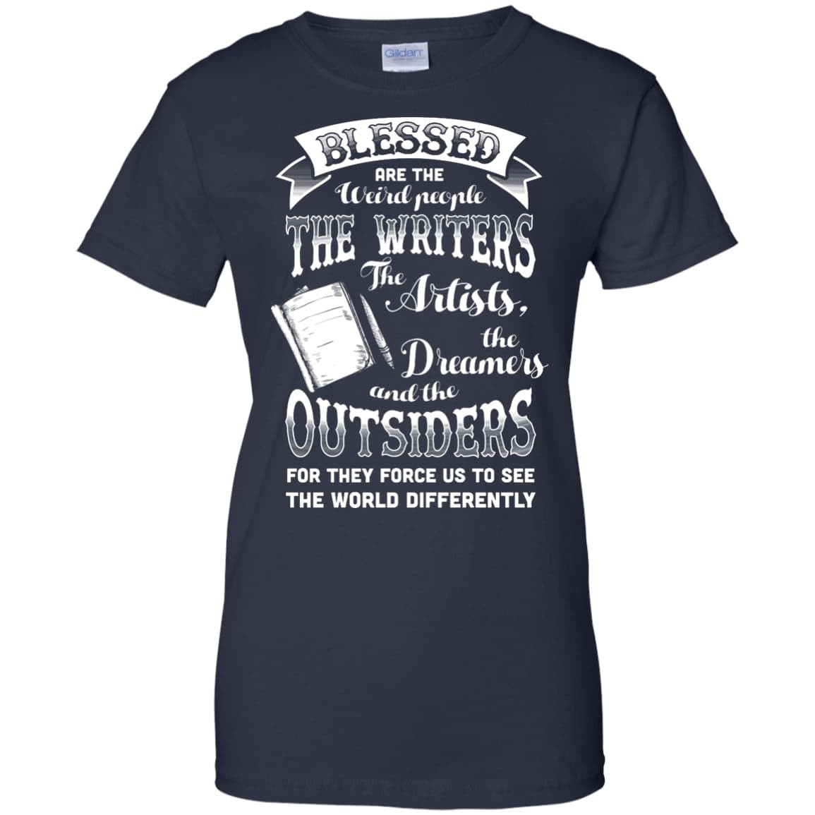 Blessed Are The Weird People The Writers-T-Shirt & Hoodie-Women's T-Shirt-Navy