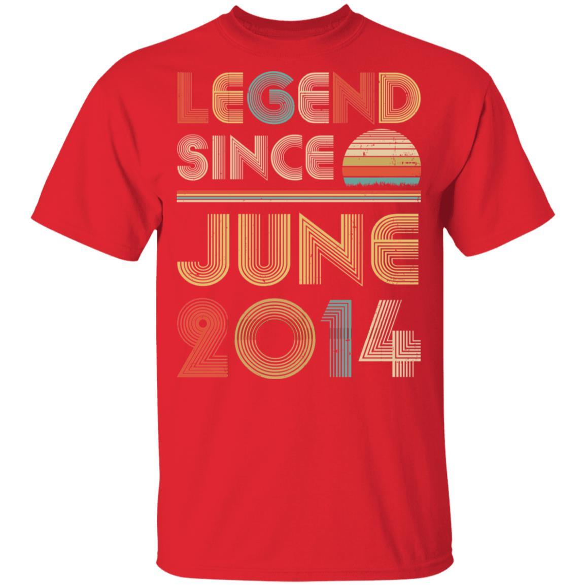 Legend Since June 2014 Vintage 7th Birthday Gifts Youth-Youth Shirt-Youth T-Shirt-Red