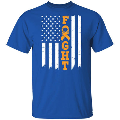 MS Leukemia Awareness American Flag Distressed-T-Shirt & Hoodie-Classic T-Shirt-Royal