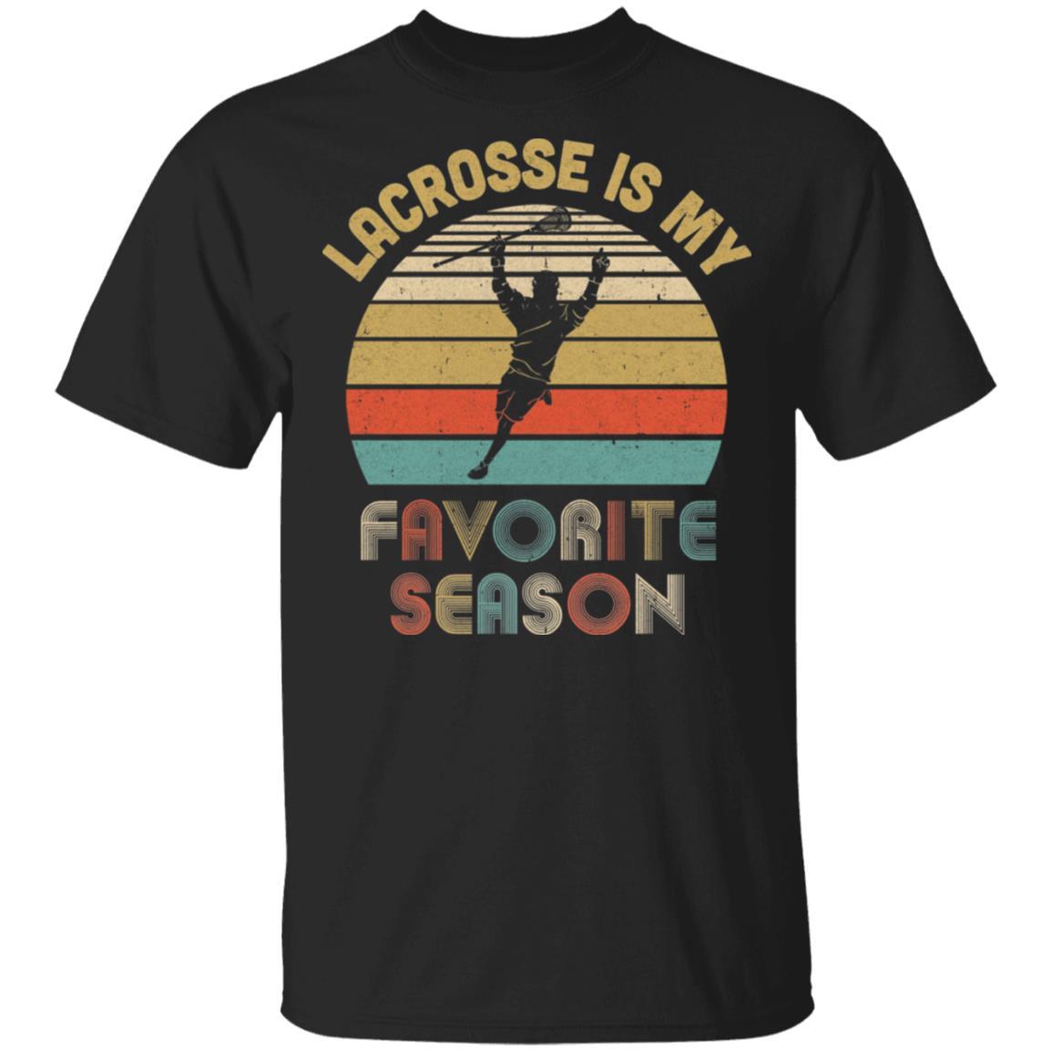 Lacrosse Is My Favorite Season Vintage-T-Shirt & Hoodie-Classic T-Shirt-Black