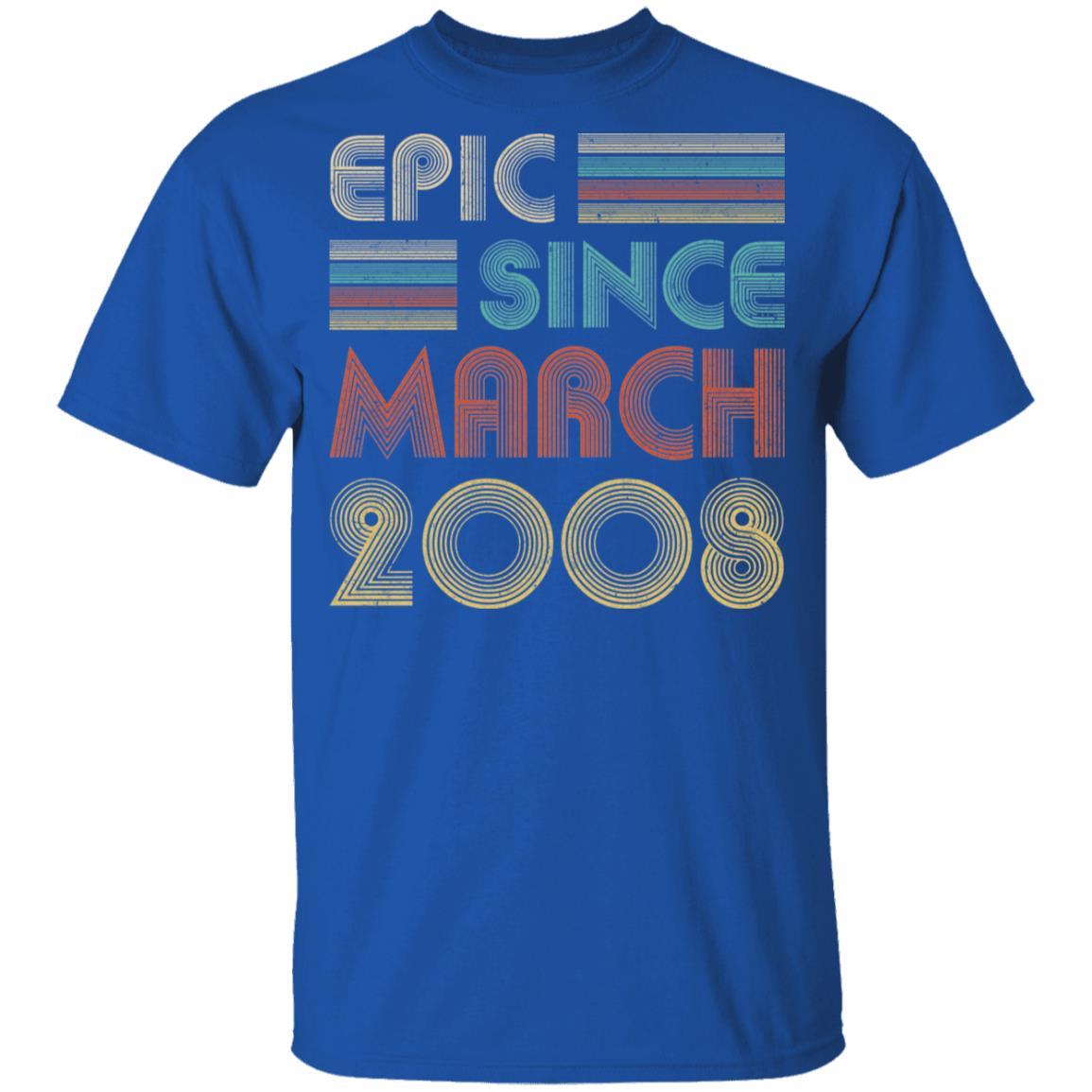 Epic Since March 2008 Vintage 13th Birthday Gifts Youth-Youth Shirt-Youth T-Shirt-Royal