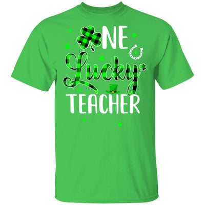 Funny St Patricks Day Gift For Prek Kinder One Lucky Teacher-T-Shirt & Hoodie-Classic T-Shirt-Irish Green