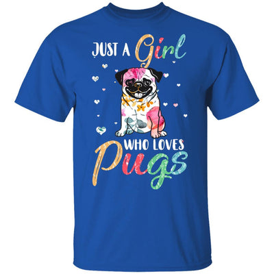 Just A Girl Who Loves Pugs Cute Pug Lover-T-Shirt & Hoodie-Classic T-Shirt-Royal