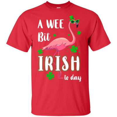 A Wee Bit Irish Today Green Flamingo St Patrick's Day-T-Shirt & Hoodie-Classic T-Shirt-Red