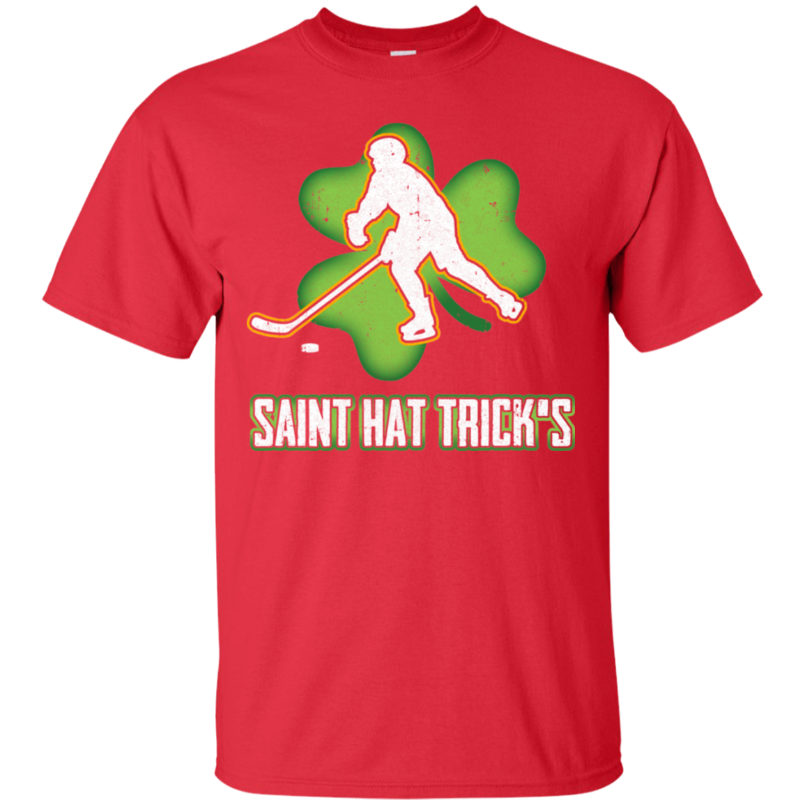 Saint Hat Trick's Hockey Shamrock St Patricks Day-T-Shirt & Hoodie-Classic T-Shirt-Red