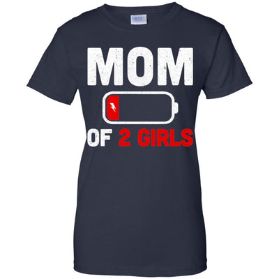 Funny Mom Of 2 Girls Mothers Day Gifts-T-Shirt & Hoodie-Women's T-Shirt-Navy