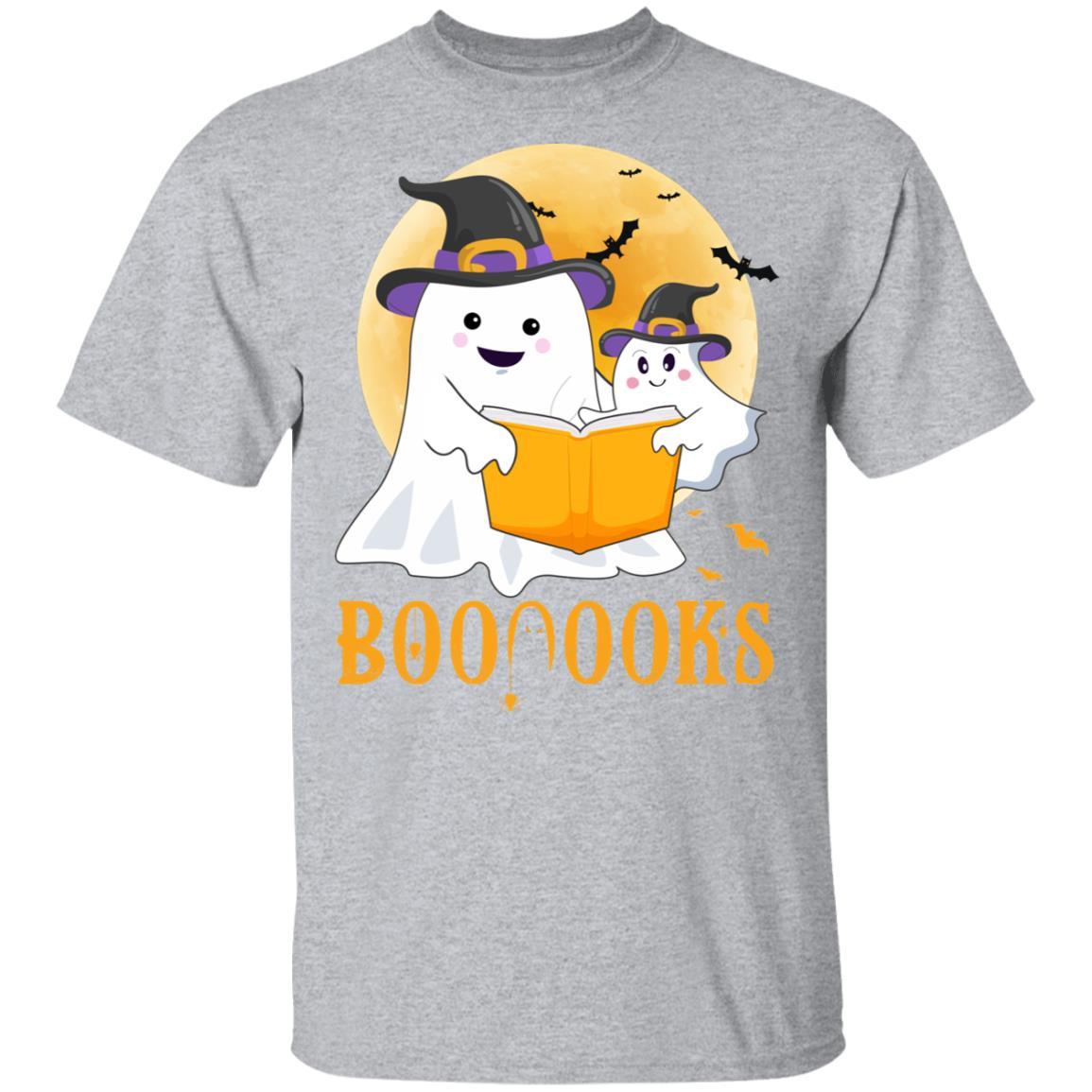 Booooks Halloween Tee Boo Read Books-T-Shirt & Hoodie-Classic T-Shirt-Sport Grey