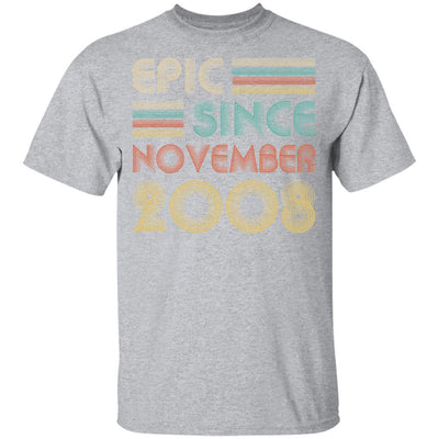 Epic Since November 2008 Vintage 13th Birthday Gifts Youth-Youth Shirt-Youth T-Shirt-Sport Grey