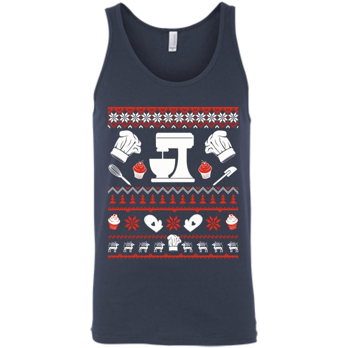 Baking Christmas Sweater-T-Shirt & Hoodie-Unisex Tank-Navy