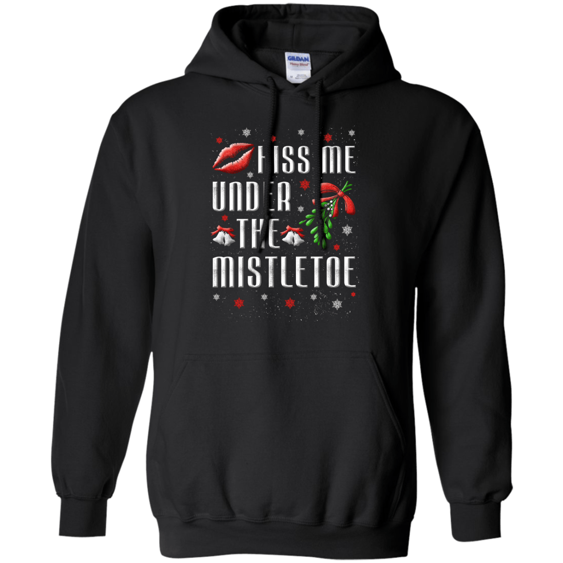 Kiss Me Under The Mistletoe-T-Shirt & Hoodie-Pullover Hoodie-Black